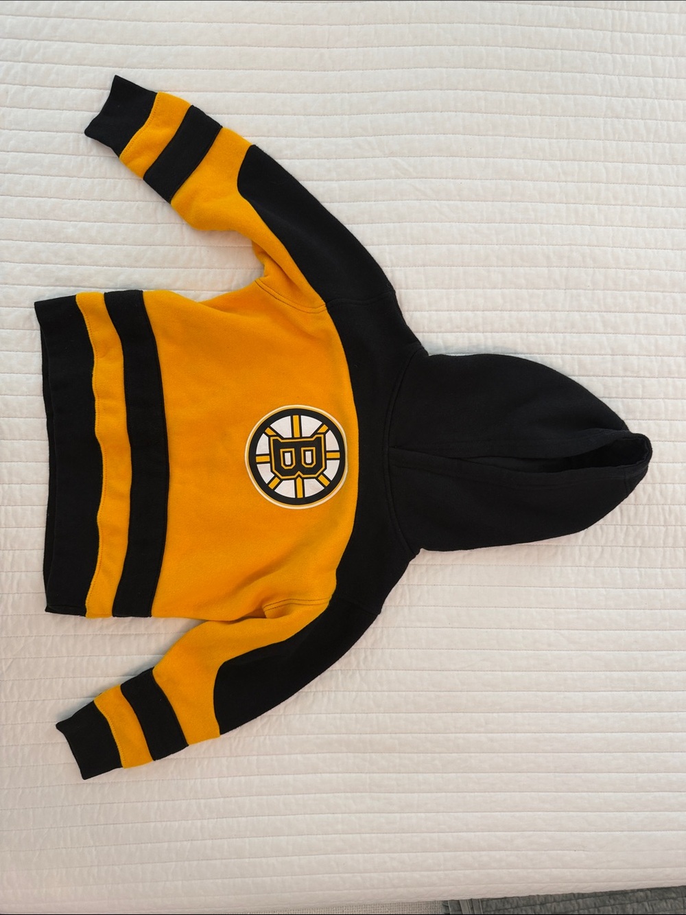NHL Kids Black and Yellow Team Crest Hooded Pullover